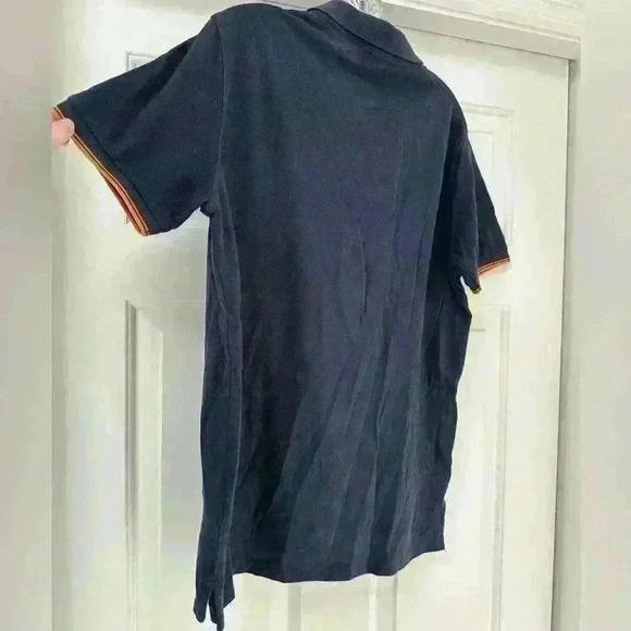 US Polo ASSN Navy Blue/ Orange Short Sleeve Polo Shirt Pony Cotton‎ Casual - Picture 2 of 8